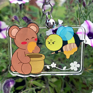 Bear and Bee Keychain