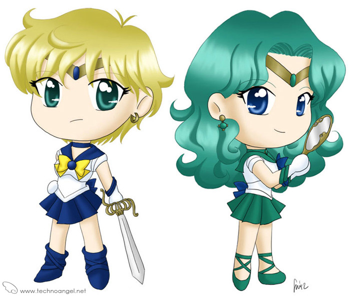 Chibi Sailors Uranus & Neptune